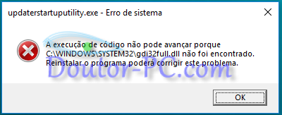 Erro de sistema - windows 10