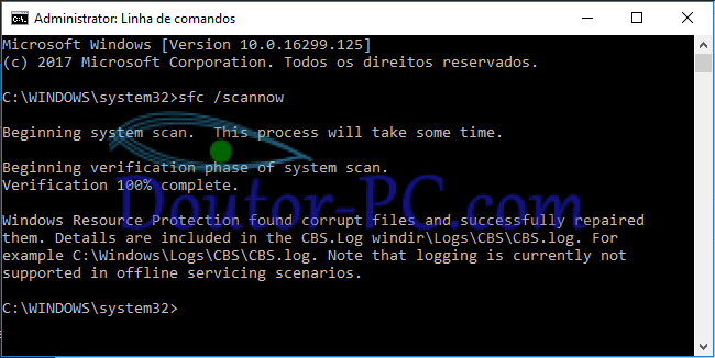 Linha de comandos - windows 10